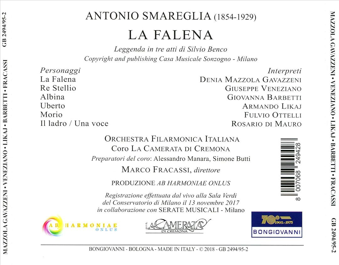 Antonio Smareglia: La Falena cover art