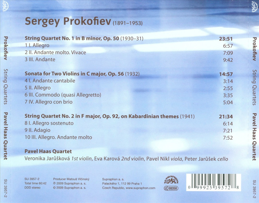 Prokofiev: String Quartets Nos. 1 & 2; Sonata for 2 Violins cover art