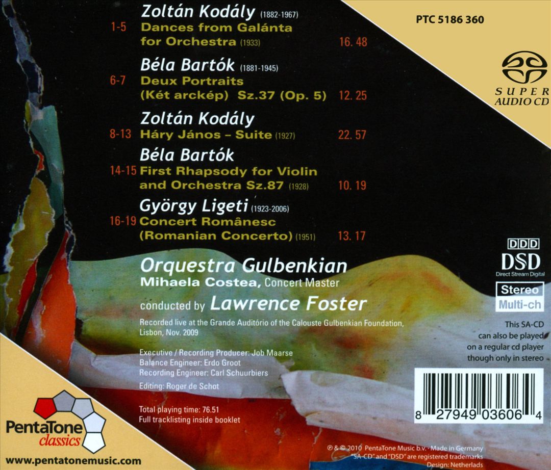 Bartók: First Rhapsodie; Kodály: Dances from Galanta; Ligeti: Romanian Concerto cover art