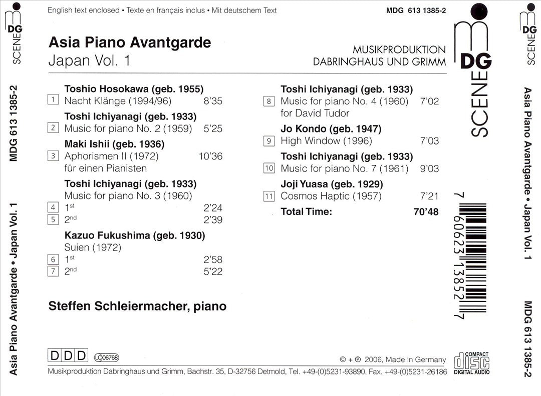 Asia Piano Avantgarde: Japan, Vol. 1 cover art