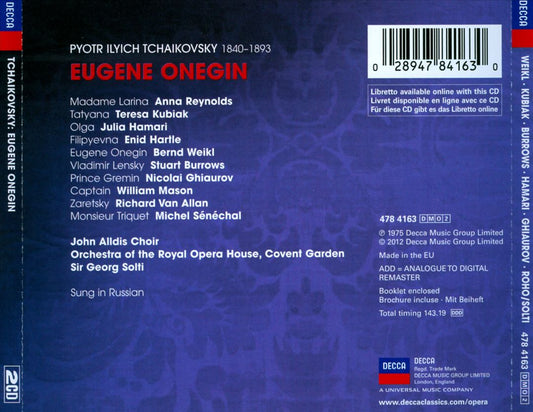 Tchaikovsky: Eugene Onegin cover art
