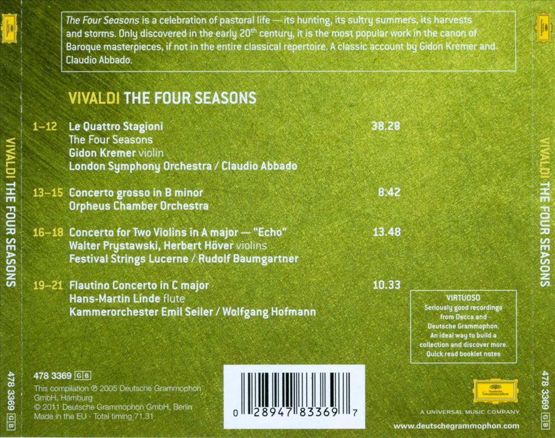 Vivaldi: The Four Seasons cover art