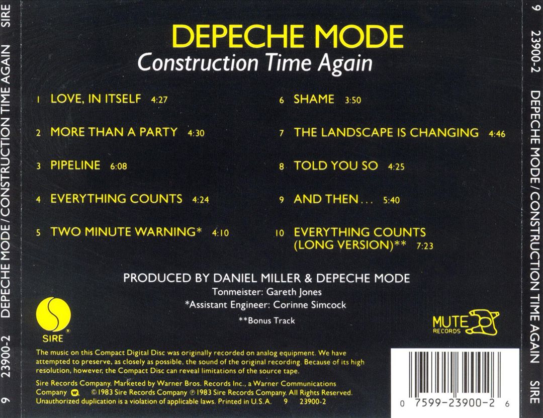 Construction Time Again cover art