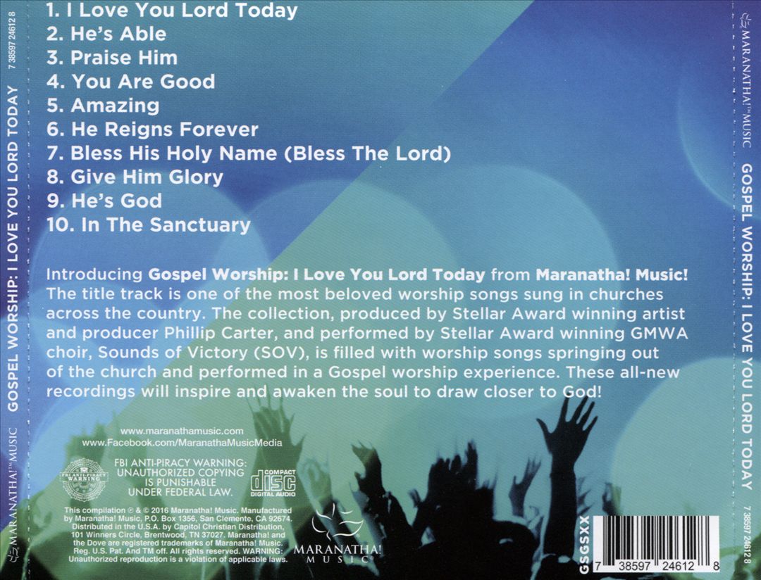 Gospel Worship 'I Love You Lord Today' cover art
