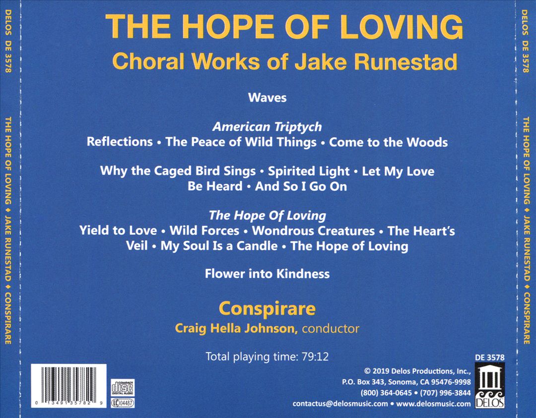 Hope of Loving: Choral Music of Jake Runestad cover art