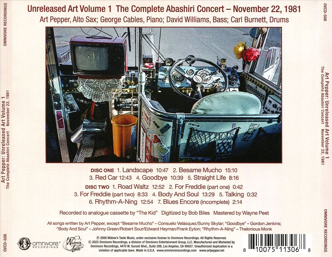 Unreleased Art, Vol. 1: The Complete Abashiri Concert – November 22, 1981 cover art