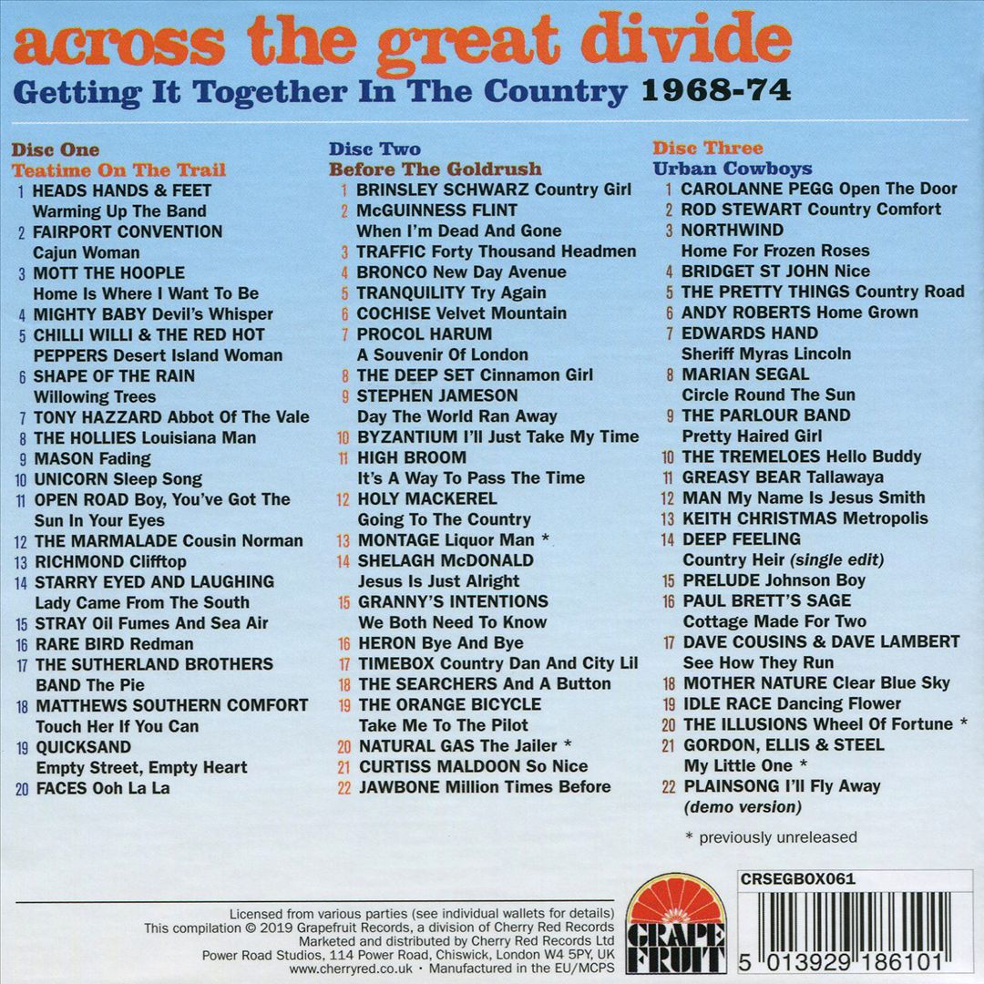 Across the Great Divide: Getting It Together in the Country 1968-1974 cover art