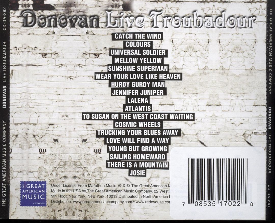 Live Troubadour cover art