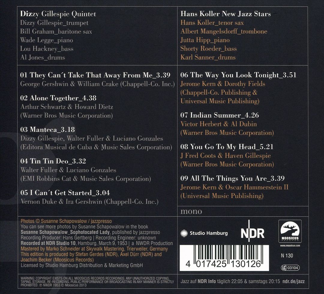 March 9th, 1953, NDR Studio Hamburg cover art