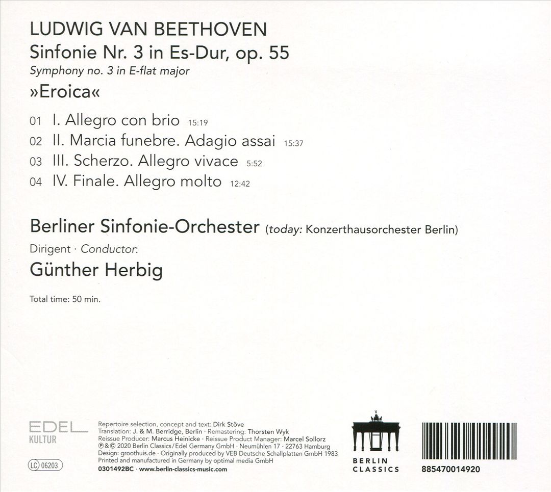 Beethoven: Symphonie Nr. 3 "Eroica" cover art