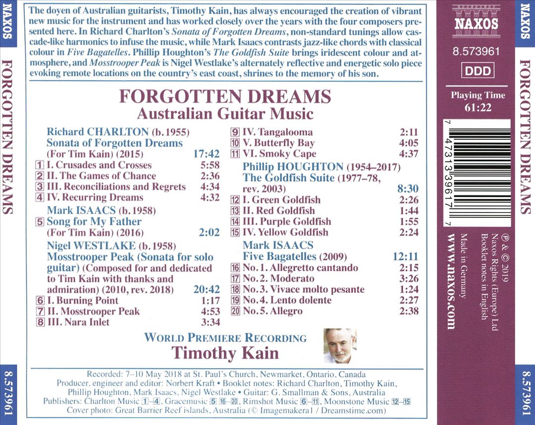 Forgotten Dreams: Australian Guitar Music cover art