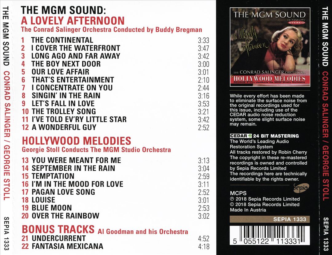 MGM Sound: A Lovely Afternoon/Hollywood Melodies cover art