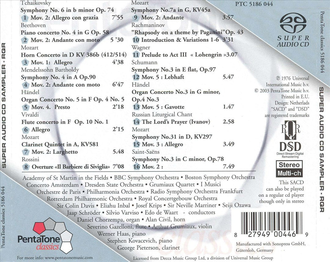 Super Audio CD Sampler cover art