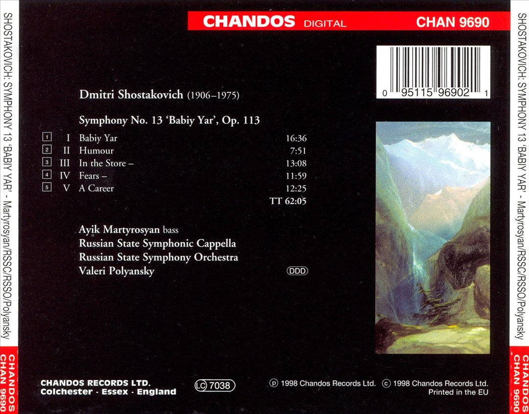 Shostakovich: Symphony No.13 "Babiy Yar" cover art