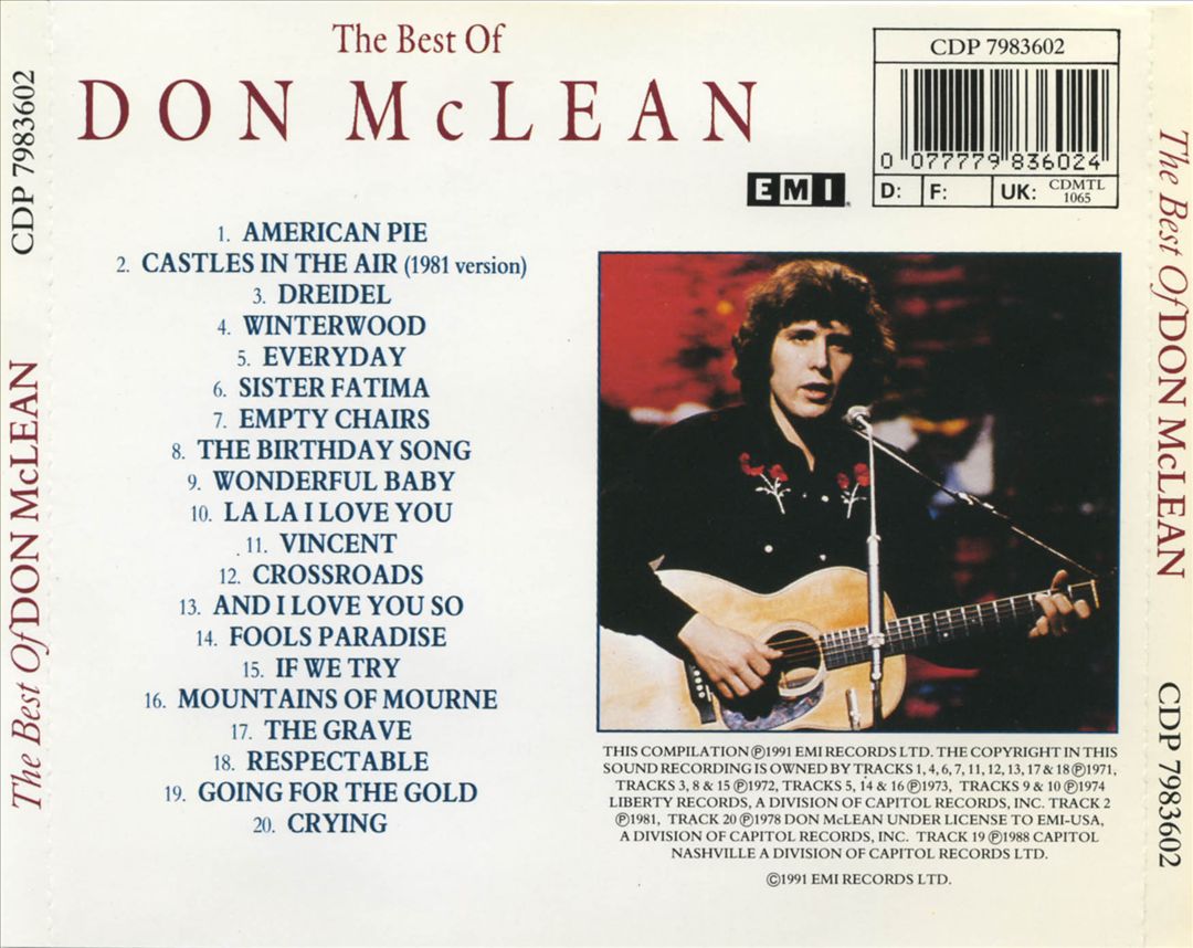 Best of Don McLean [EMI 1991] cover art