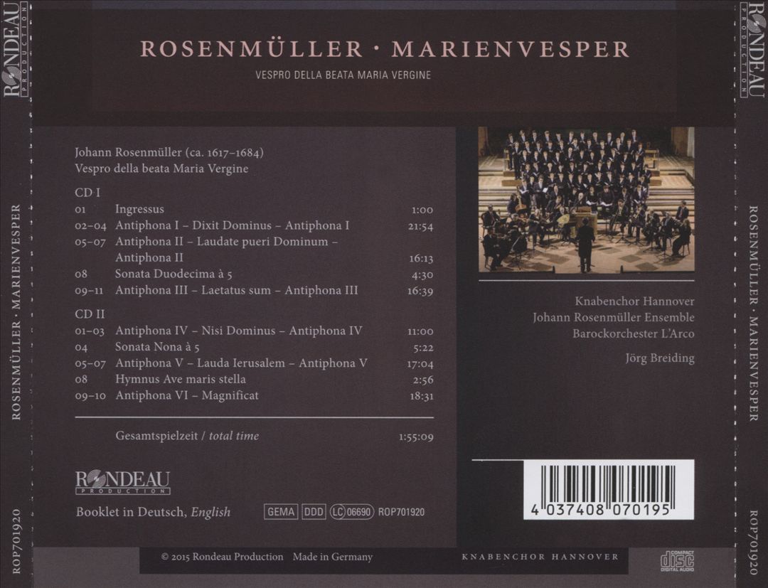 Rosenmüller: Marienvesper cover art