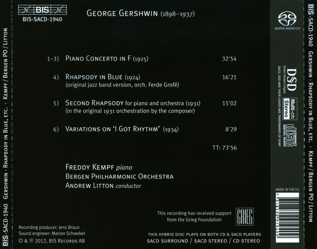 Gershwin: Rhapsody in Blue cover art