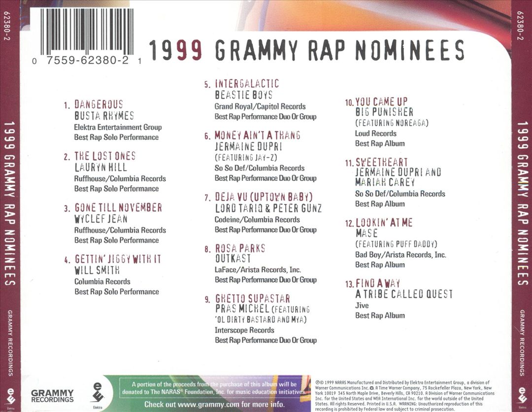 1999 Grammy Nominees: Rap cover art