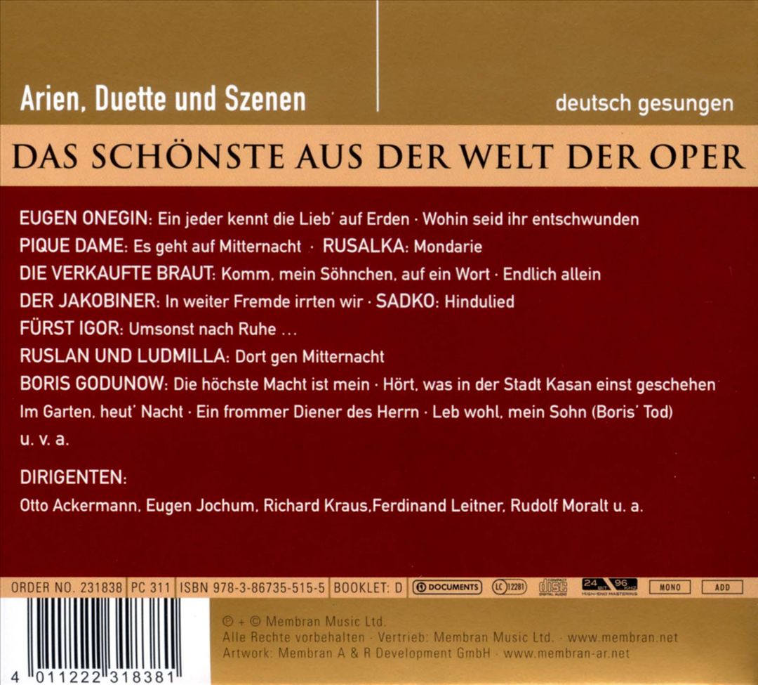 Schönste aus der Welt der Oper: Boris Godunow, Eugen Onegin, etc. cover art