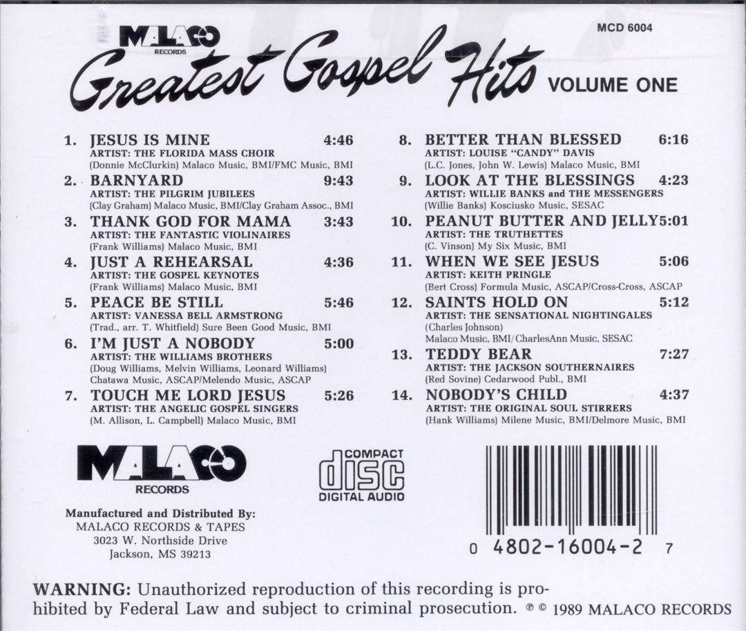 Malaco's Greatest Gospel Hits, Vol. 1 cover art
