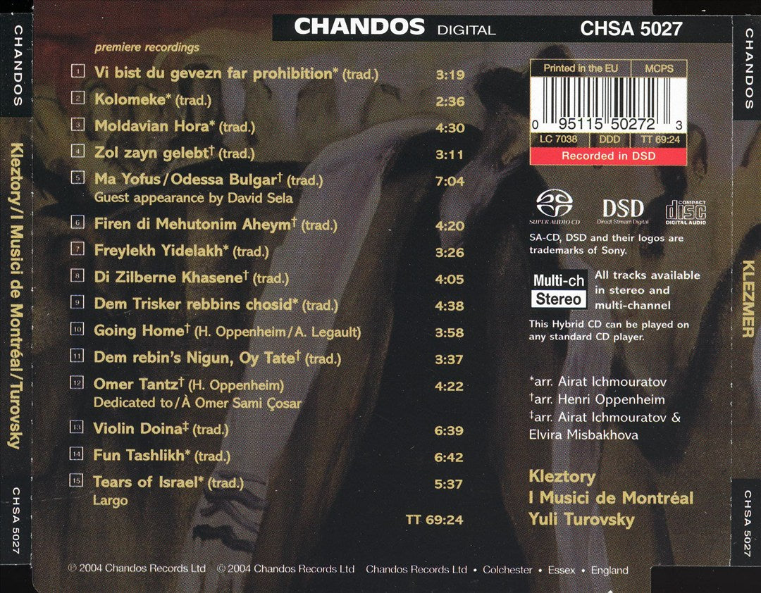 Kleztory and I Musici de Montreal: Klezmer cover art