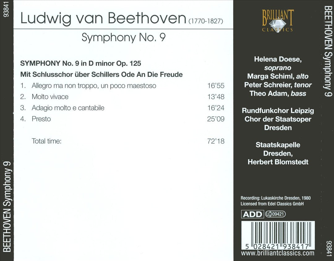 Beethoven: Symphony No. 9 "Ode an die Freude" cover art