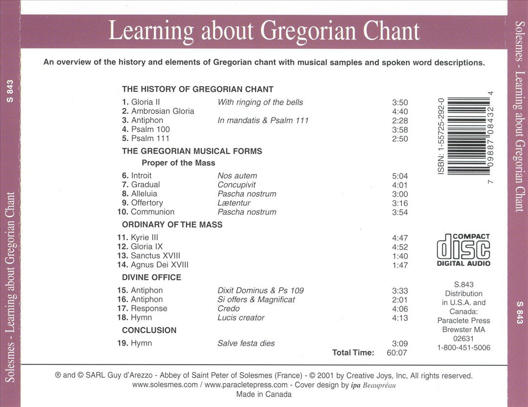 Learning about Gregorian Chant cover art