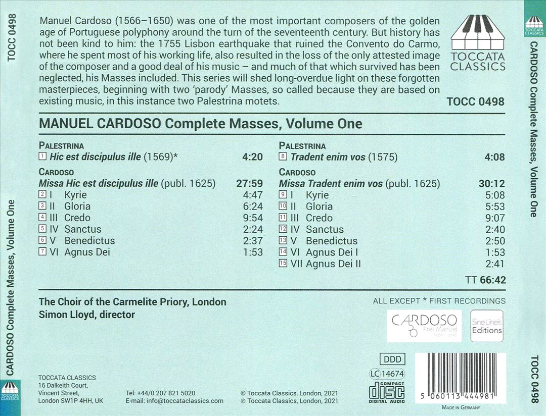 Manuel Cardoso: Complete Masses, Vol. 1 cover art