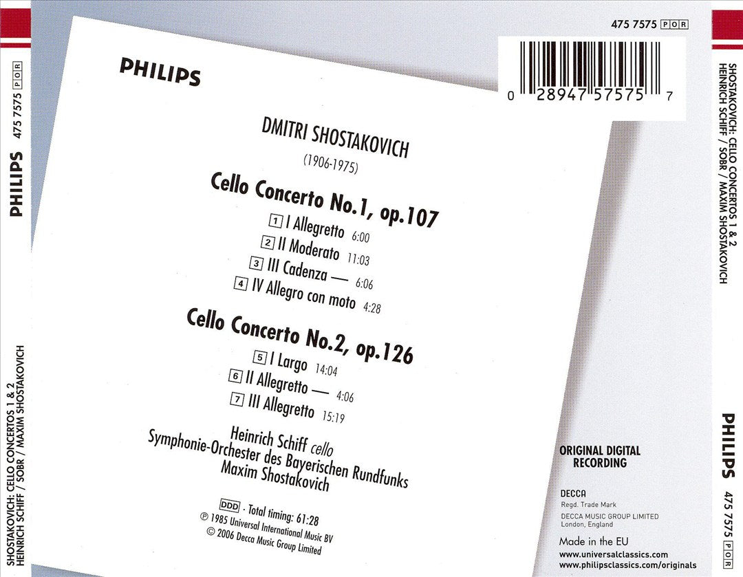 Shostakovich: Cello Concertos Nos. 1 & 2 cover art