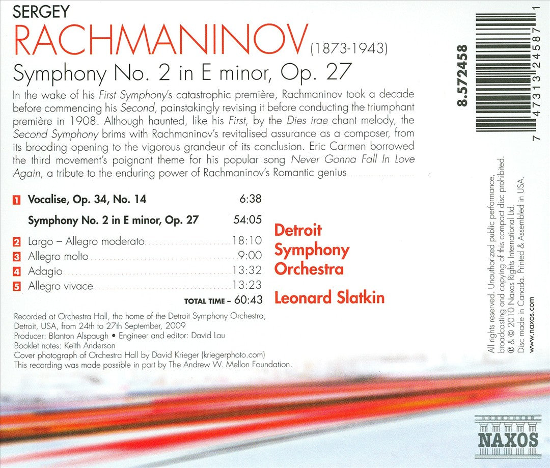 Rachmaninov: Symphony No. 2 cover art