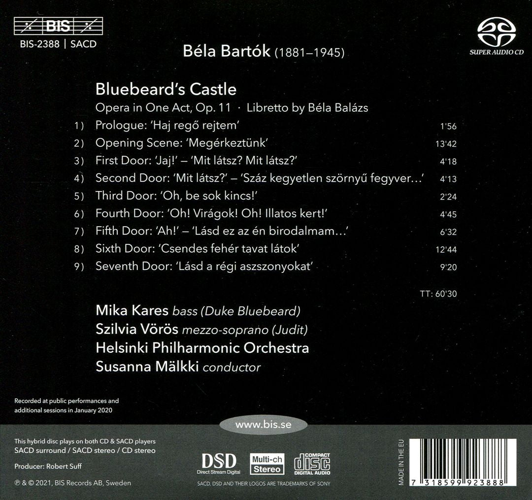 Béla Bartók: Bluebeard's Castle cover art