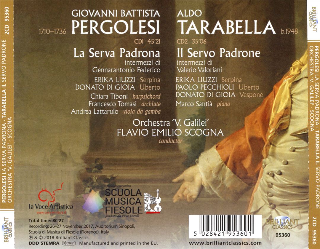 Pergolesi: La serva padrona; Tarabella: Il servo padrone cover art