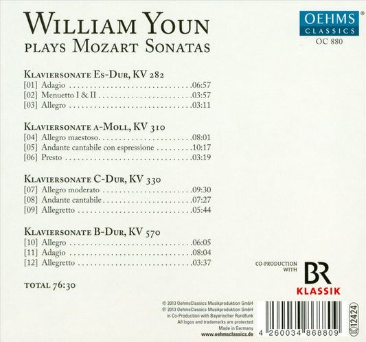William Youn plays Mozart Sonatas cover art