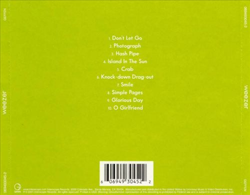 Weezer [Green Album] cover art
