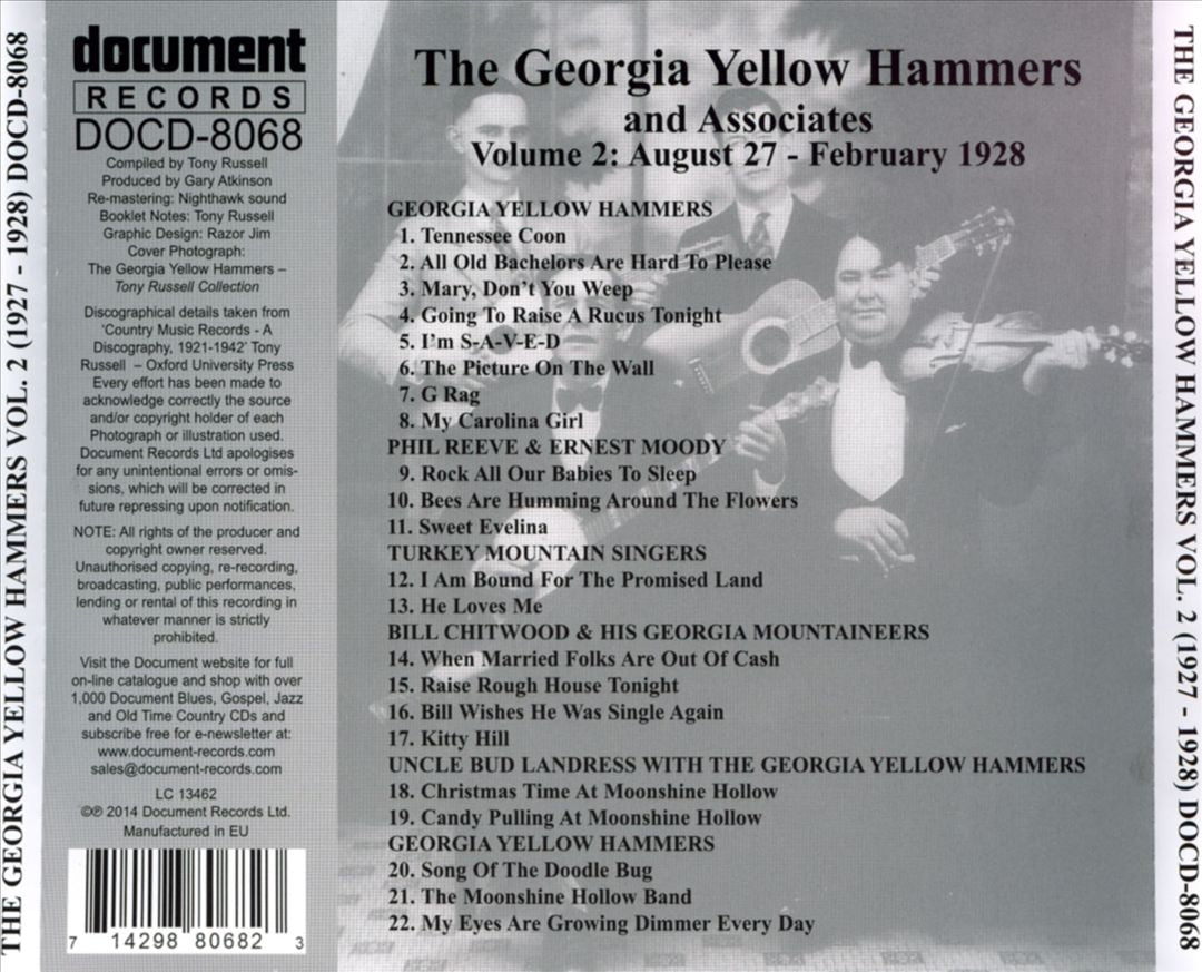 Georgia Yellow Hammers & Associates, Vol. 2:  August 9, 1927 - February 21, 1928 cover art