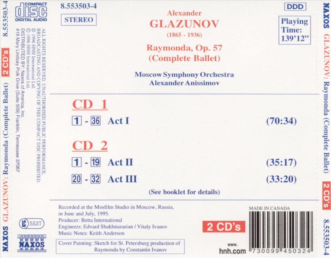 Glazunov: Raymonda cover art