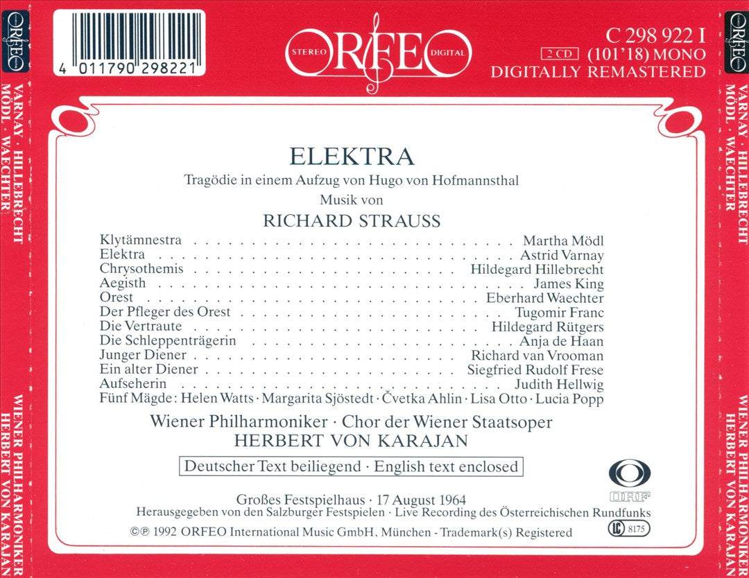 Strauss: Elektra cover art