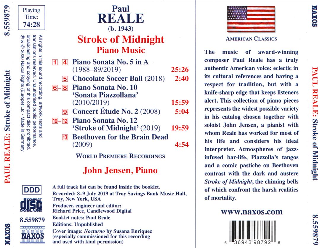 Paul Reale: Stroke of Midnight - Piano Music cover art