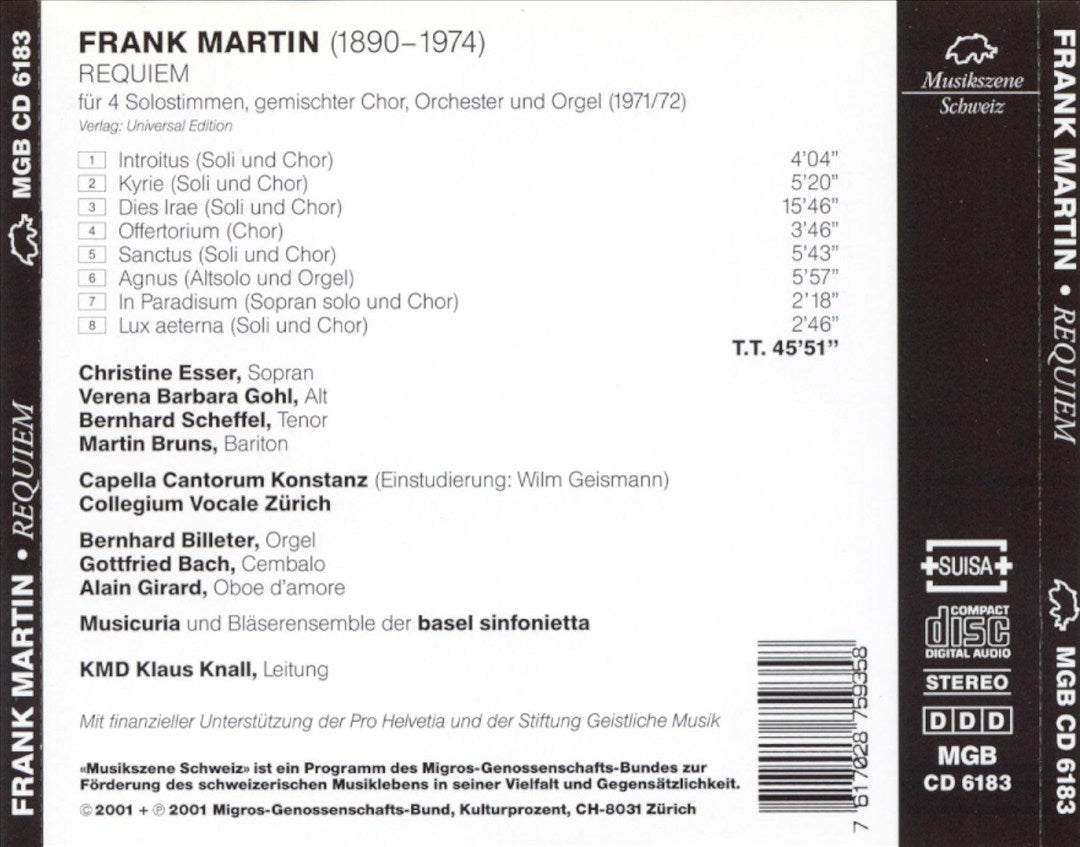 Frank Martin: Requiem cover art