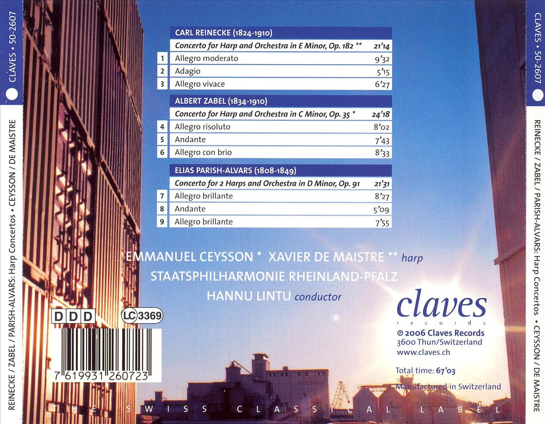 Concertos for 1 and 2 Harps by Reinecke, Zabel & Parish-Alvars cover art