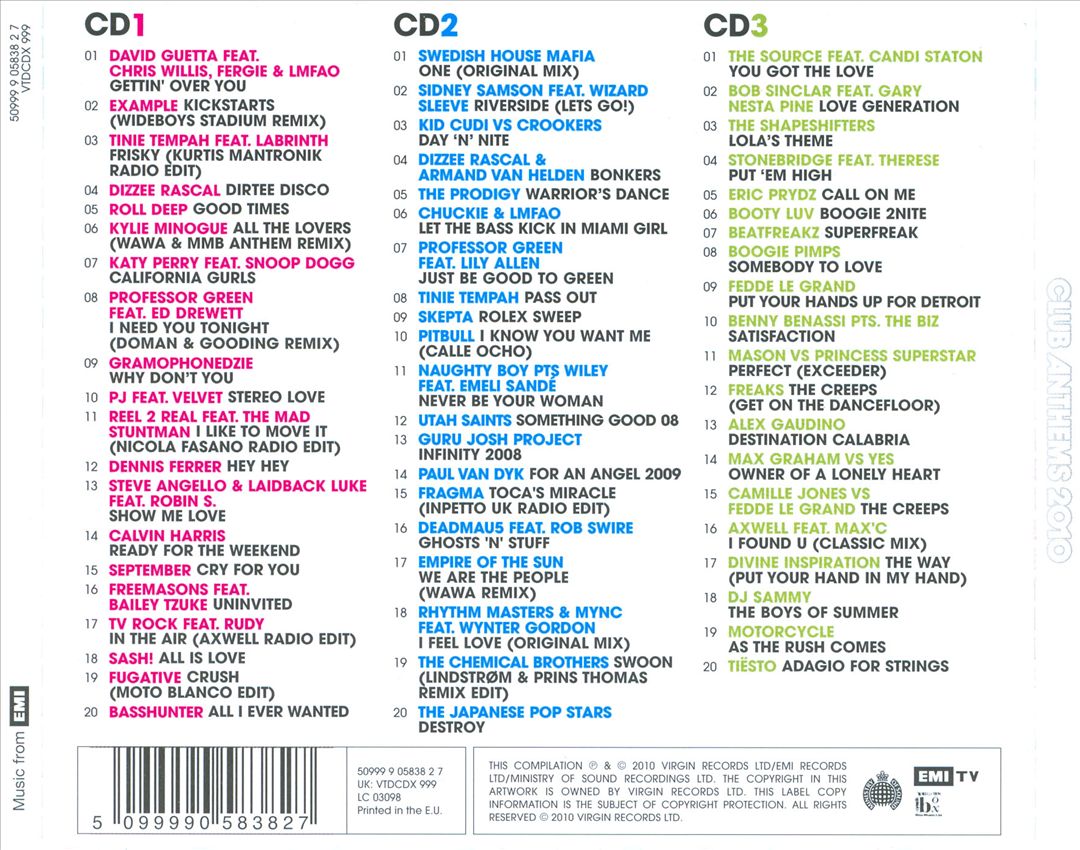 Club Anthems 2010 cover art