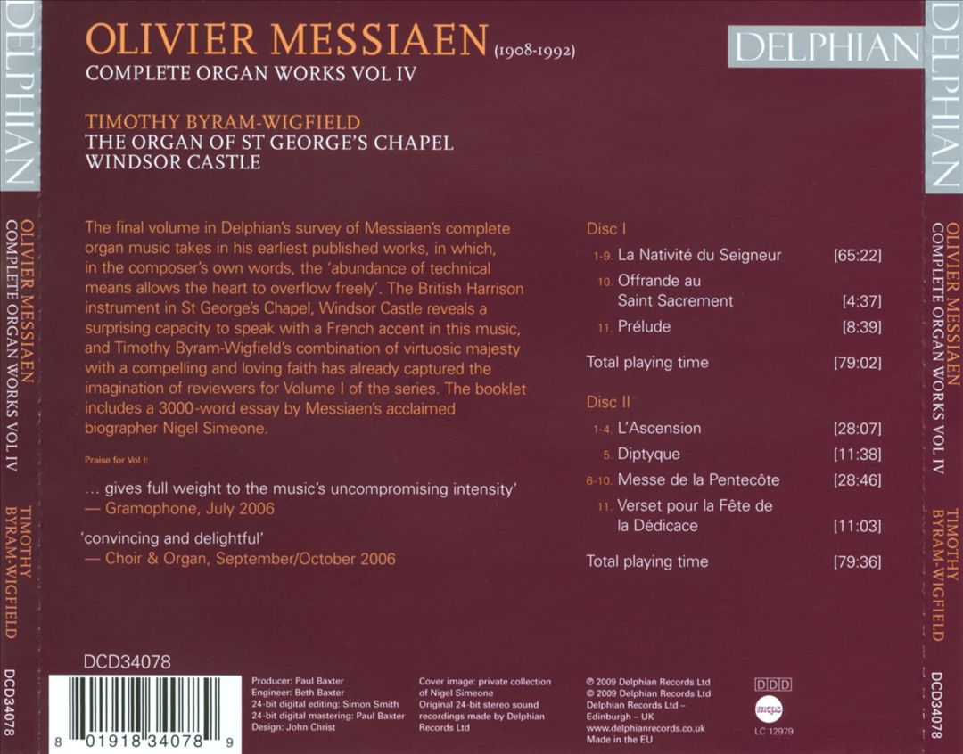 Olivier Messiaen: Complete Organ Works, Vol. 4 cover art