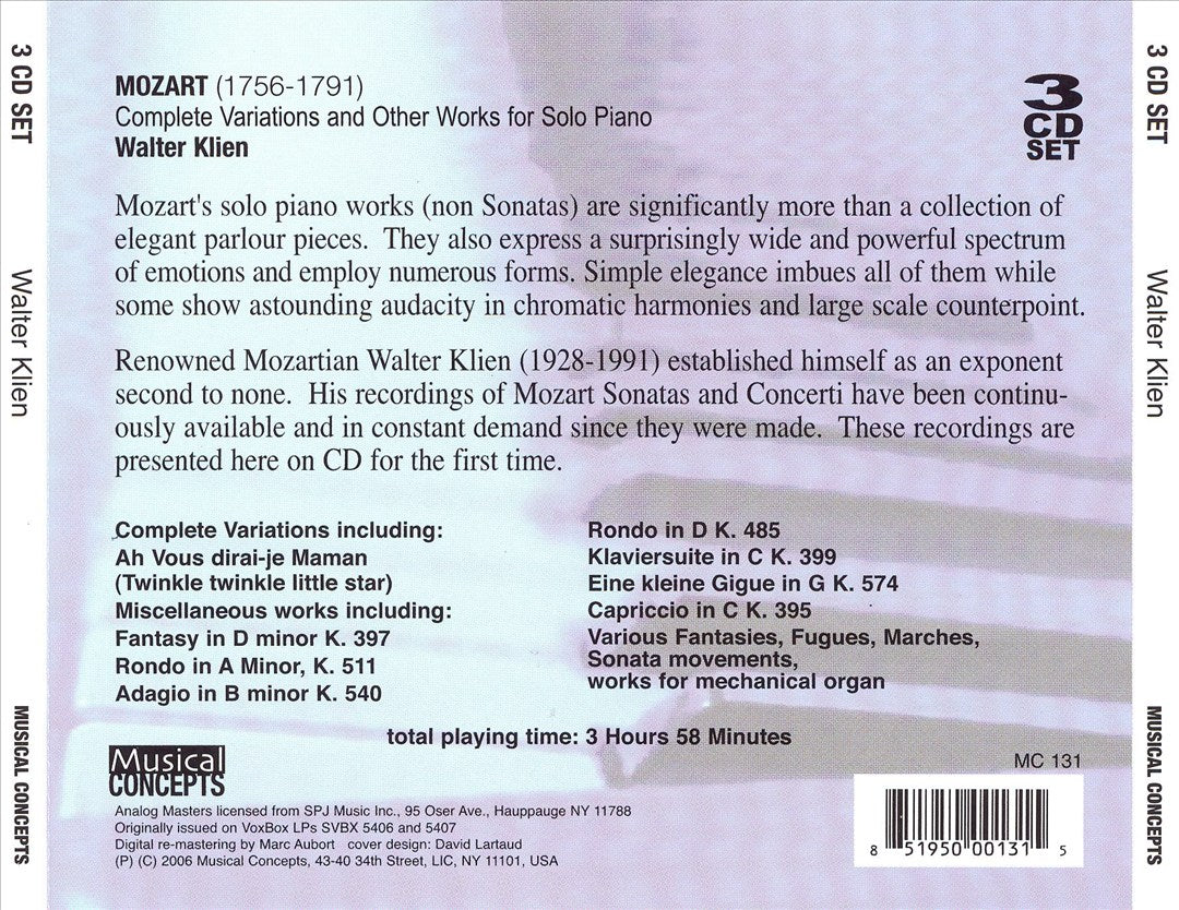 Mozart: Complete Variations and Other Works for Solo Piano cover art
