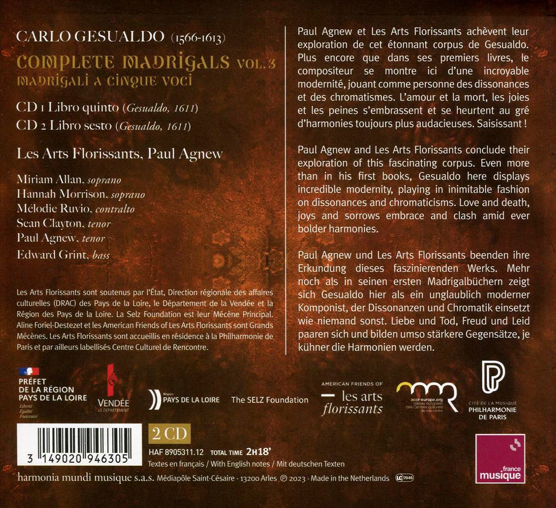 Gesualdo: Madrigali, Libri Quinto & Sesto cover art
