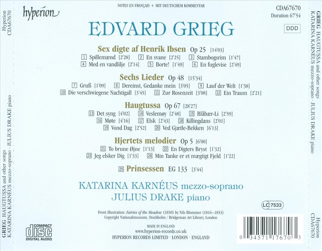 Grieg: Songs cover art