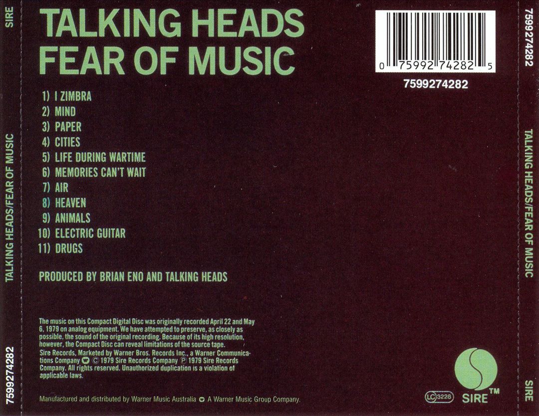 Fear of Music cover art