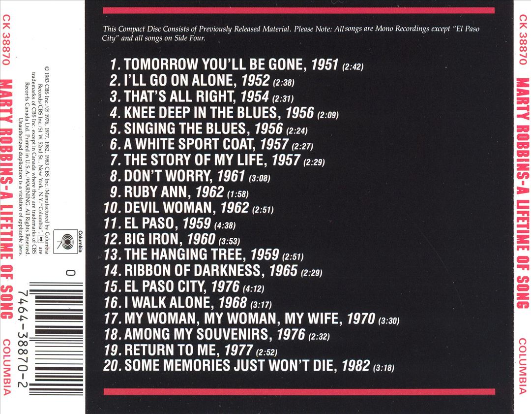 Lifetime of Song (1951-1982) cover art