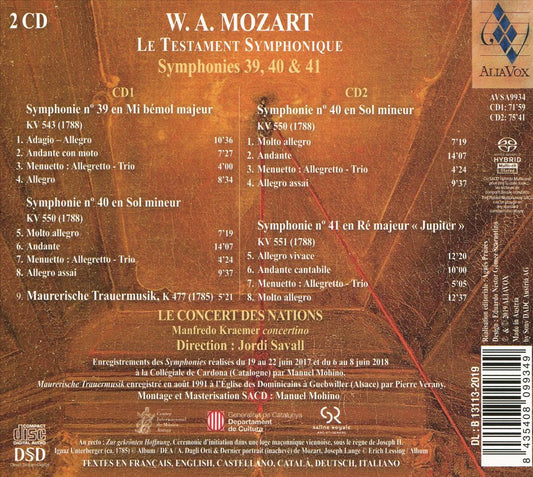 Testament Symphonique: Mozart - Symphonies Nos. 39-41 cover art