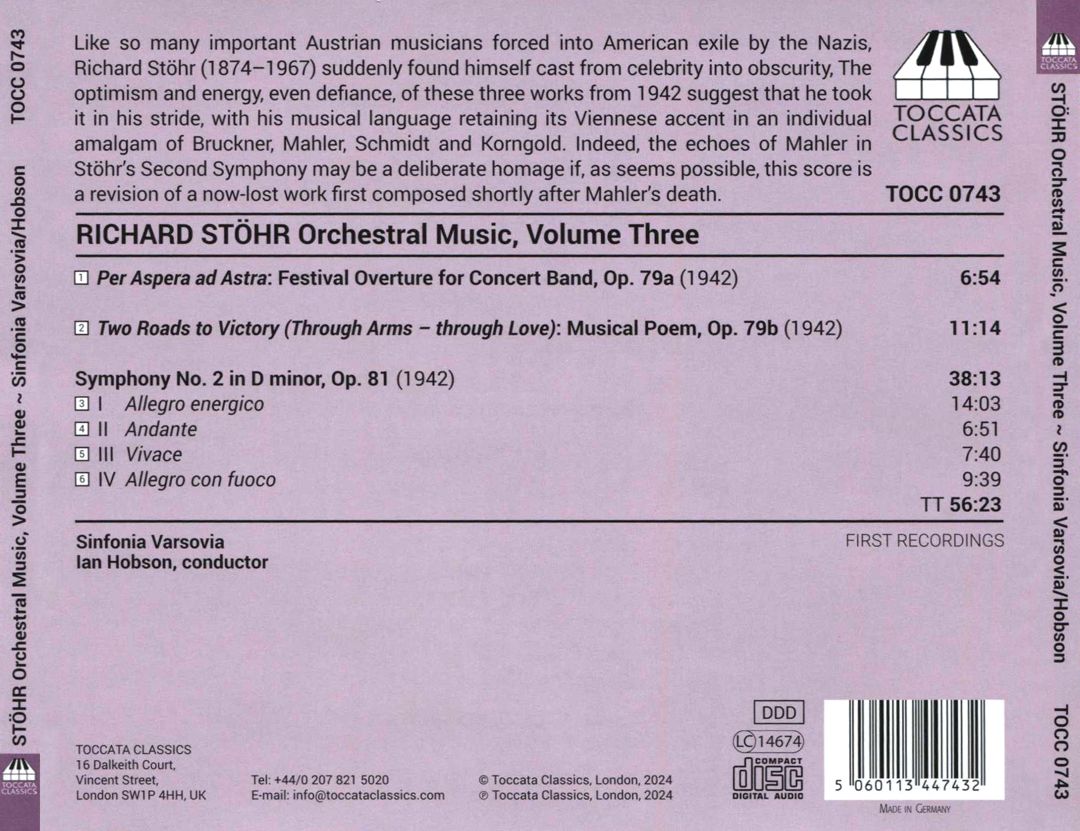 Richard Stöhr: Orchestral Music, Vol. 3 cover art