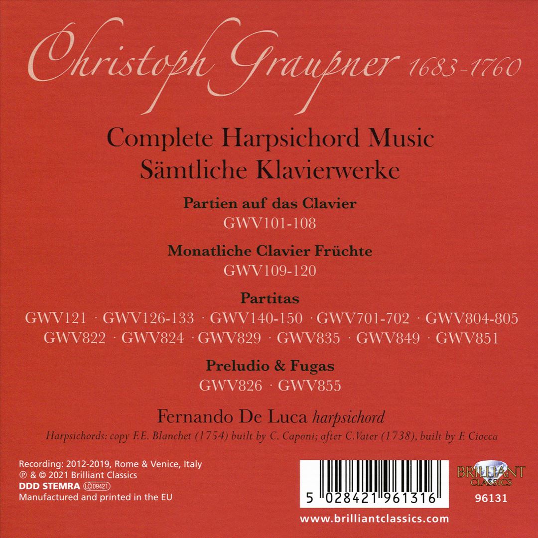 Graupner: Complete Harpsichord Music cover art